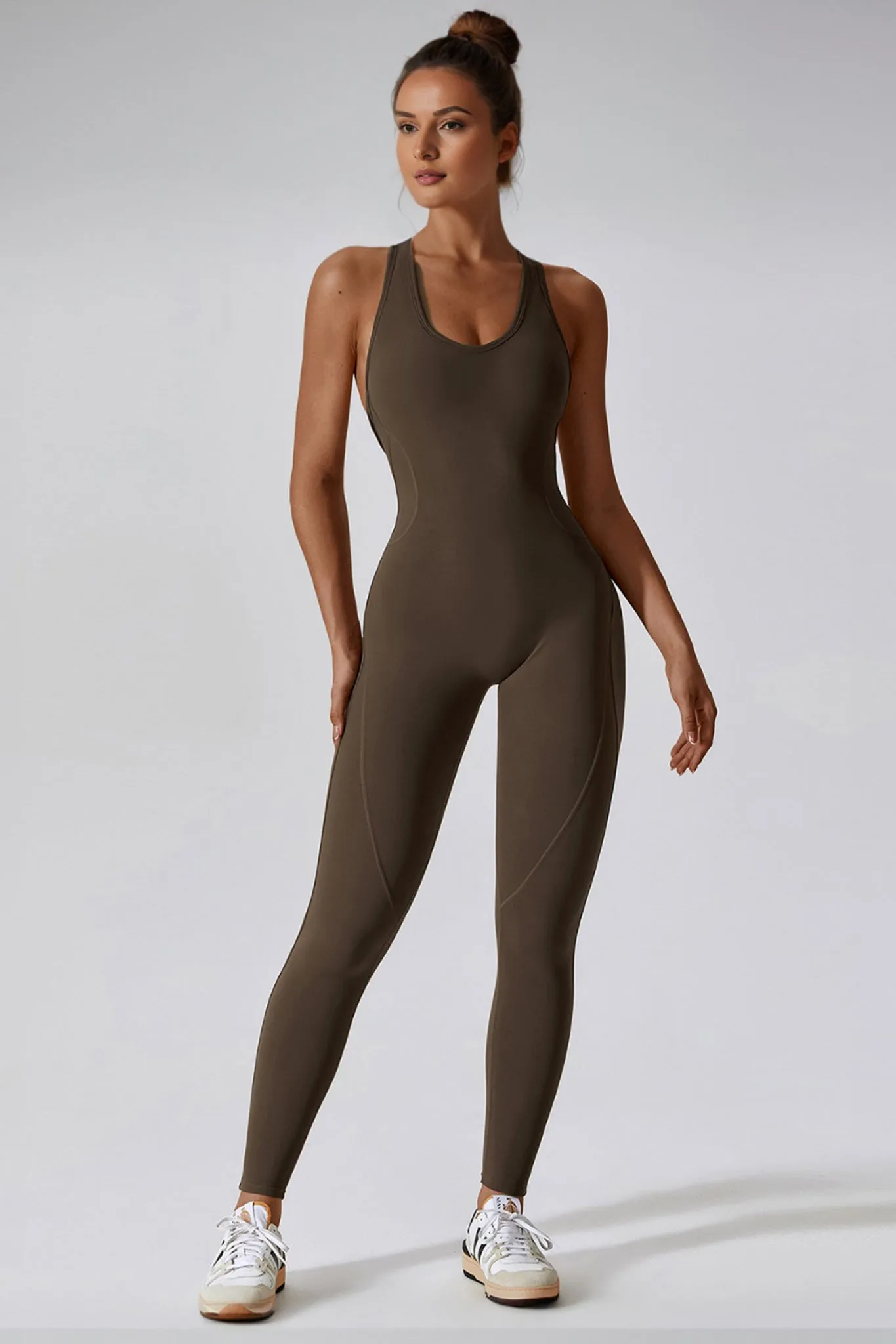 Aero Racerback Jumpsuit - Brown