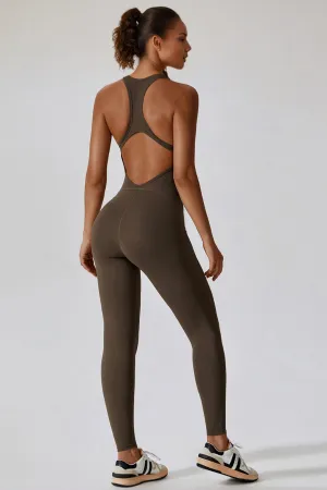 Aero Racerback Jumpsuit - Brown