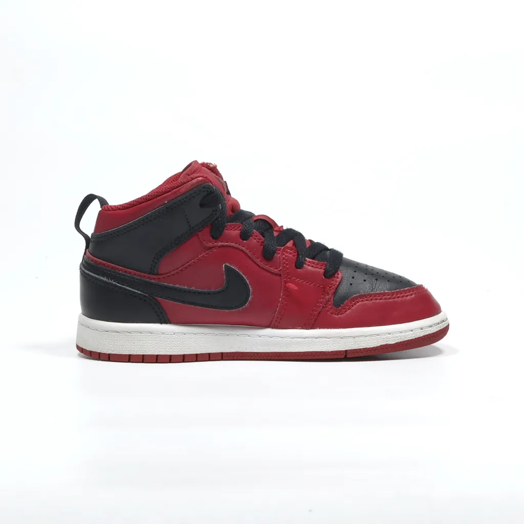 Air Jordan Air Jordan 1 Mid Sneakers Leather Red Color For Kids