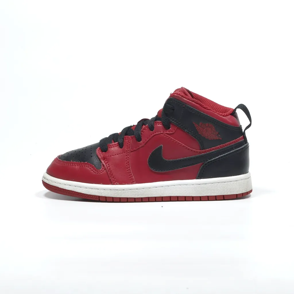 Air Jordan Air Jordan 1 Mid Sneakers Leather Red Color For Kids