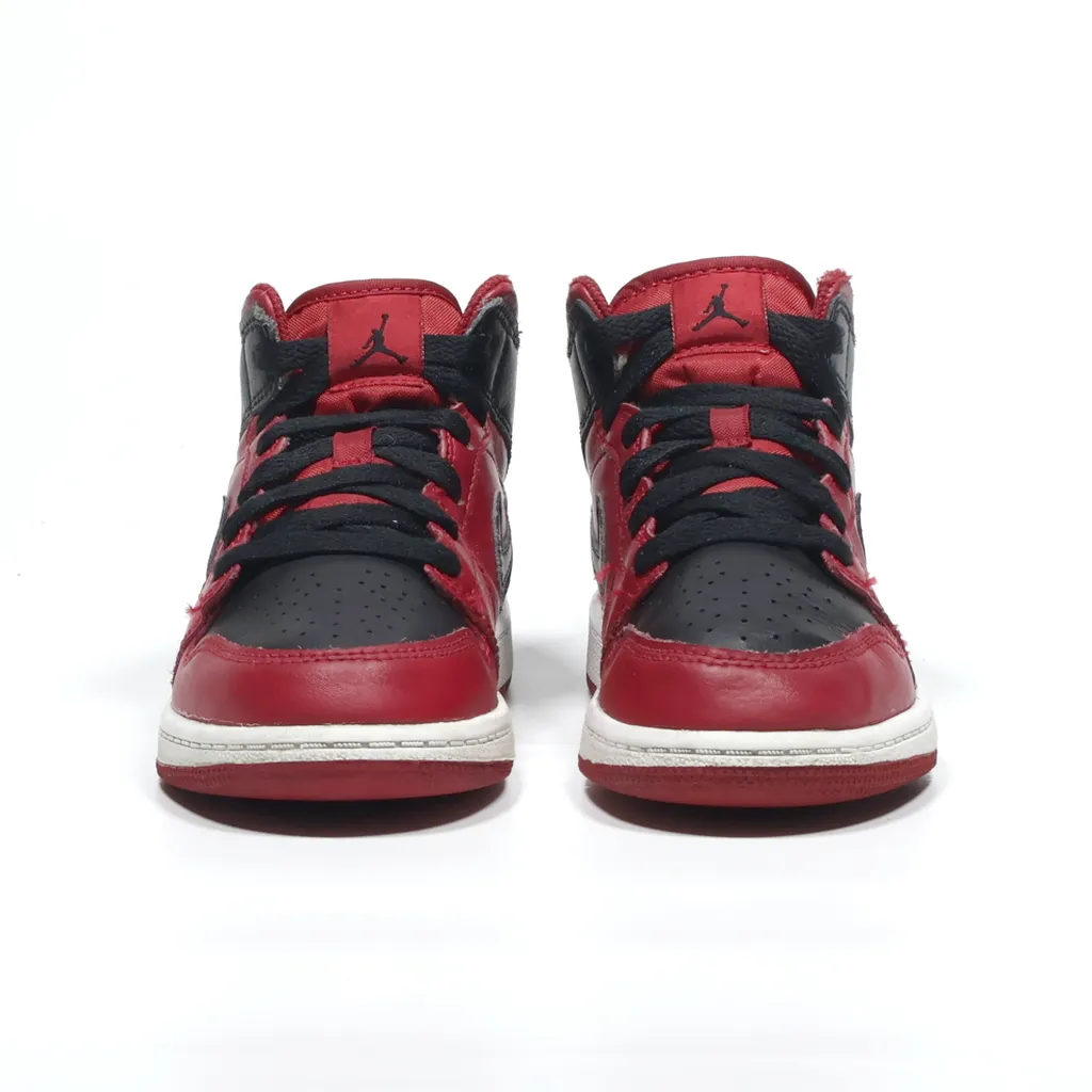 Air Jordan Air Jordan 1 Mid Sneakers Leather Red Color For Kids