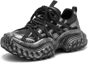 BEAU TODAY Chunky Sneakers for WomenWomens Fashion Sneakers, Genuine Leather Sneakers for Women, Lace Up Comfortable Casual Walking Dad Shoes