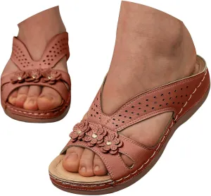 Bohemian Sandals for Women Wedge Shoes 2025 Arch Support Open Toe Fish Mouth Mesh Breathable Slides Lightweight Platform Shoe