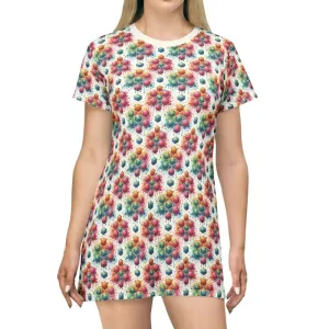 Bold Geometrical Colorful Pattern Shirt Dress