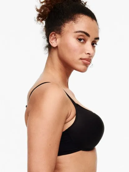 Chantelle C Jolie Memory Foam Underwire J-Hook Convertible Bra (Nude, Black)