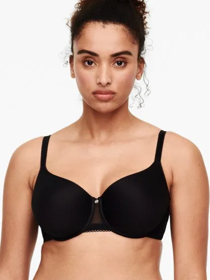 Chantelle C Jolie Memory Foam Underwire J-Hook Convertible Bra (Nude, Black)