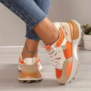Comfortable Women's Colorblock Sneakers with Non-Slip Soles and Breathable Design