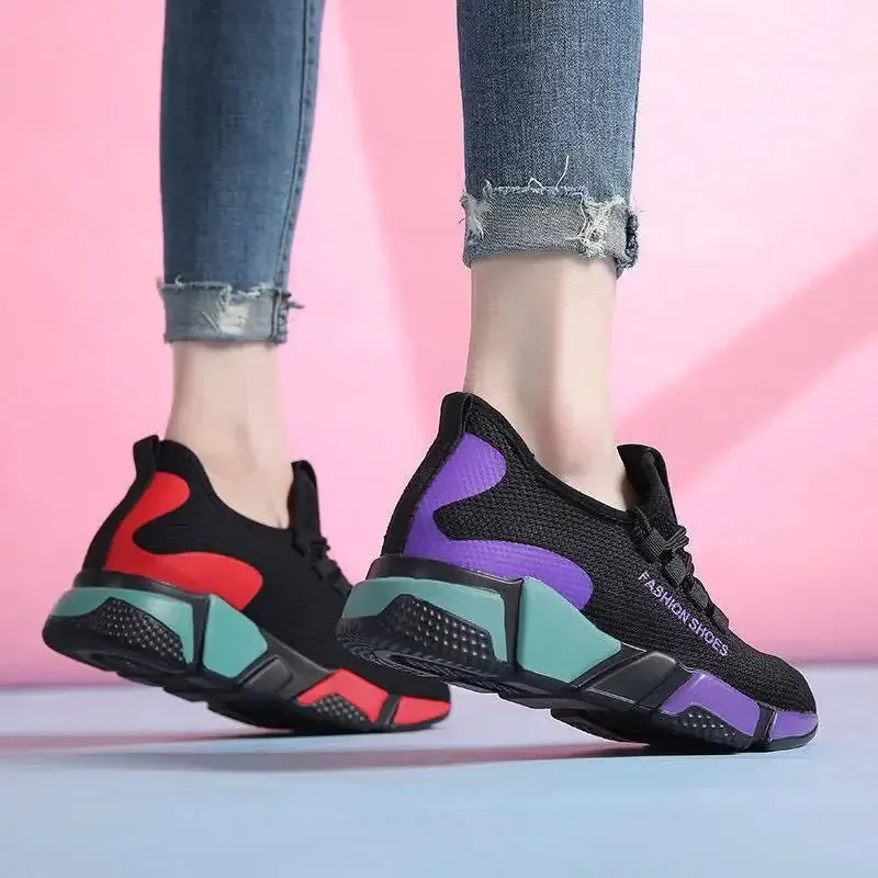 Comfortable Women's Lightweight Lace-Up Shoes - Spring & Autumn