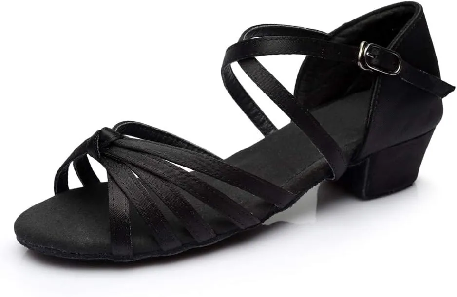 CsgrFagr Women Fashion Dancing Prom Ballroom Latin Dance Shoes Sandals Womens Heeled Sandals Wide (Black, 8.5)
