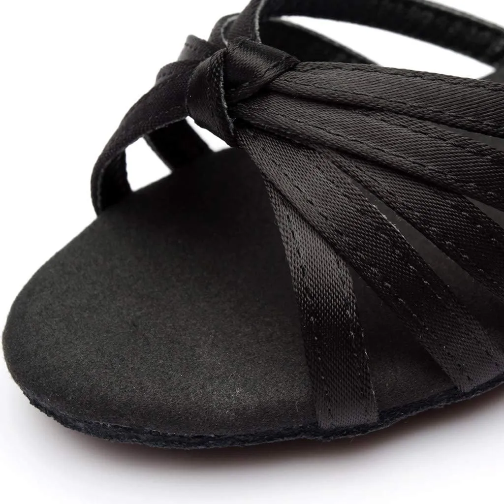 CsgrFagr Women Fashion Dancing Prom Ballroom Latin Dance Shoes Sandals Womens Heeled Sandals Wide (Black, 8.5)