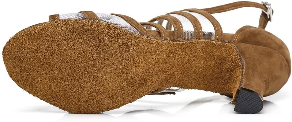 DKZSYIM Women's Latin Dance Shoes Ballroom Performance Salsa Practice Dancing Shoes,Model YCL300