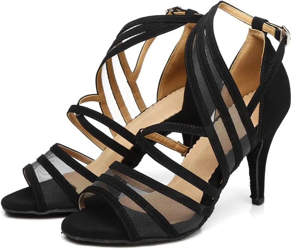DKZSYIM Women's Latin Dance Shoes Ballroom Performance Salsa Practice Dancing Shoes,Model YCL300