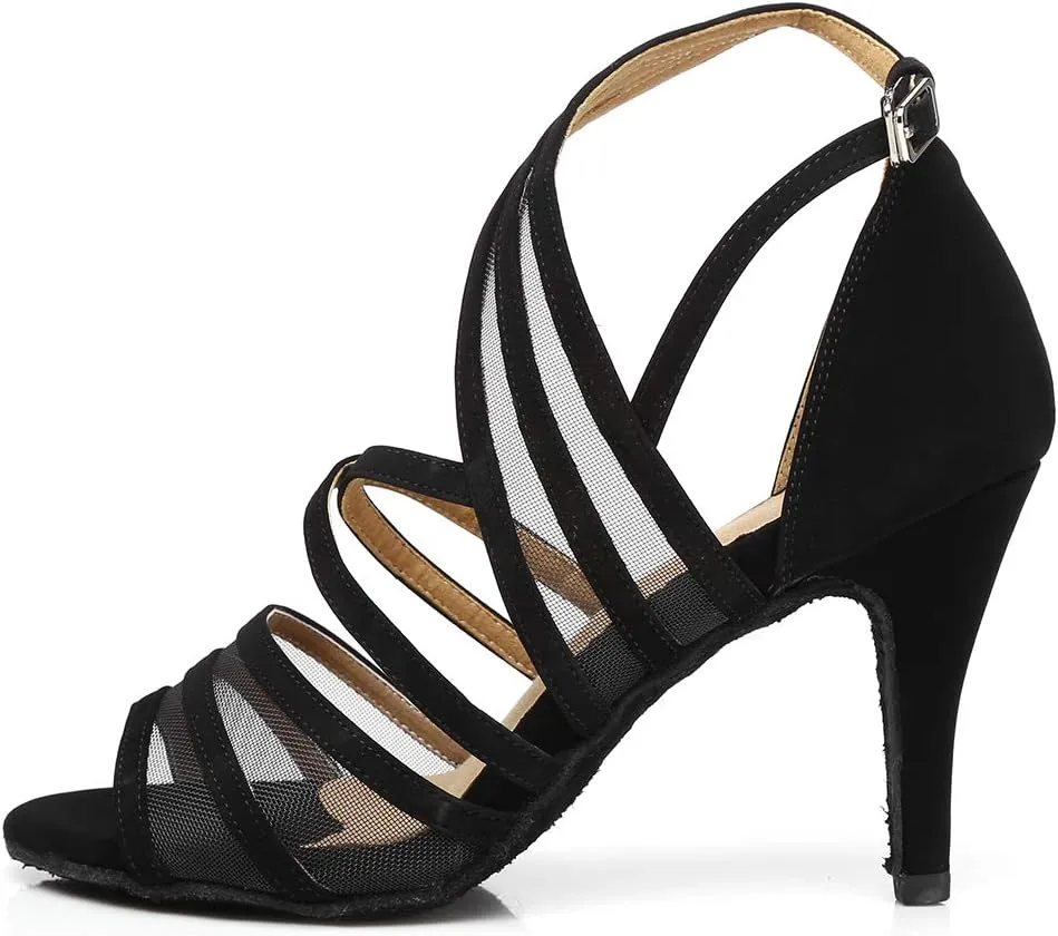 DKZSYIM Women's Latin Dance Shoes Ballroom Performance Salsa Practice Dancing Shoes,Model YCL300