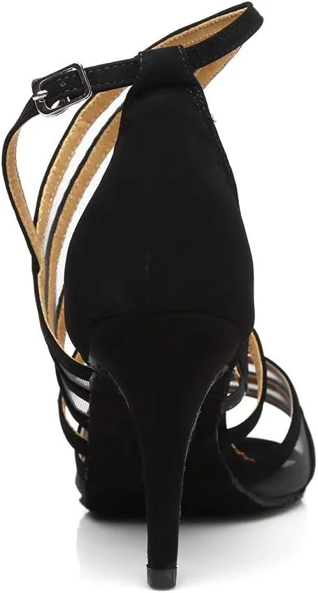 DKZSYIM Women's Latin Dance Shoes Ballroom Performance Salsa Practice Dancing Shoes,Model YCL300