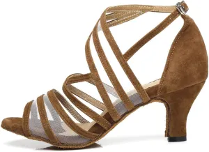 DKZSYIM Women's Latin Dance Shoes Ballroom Performance Salsa Practice Dancing Shoes,Model YCL300