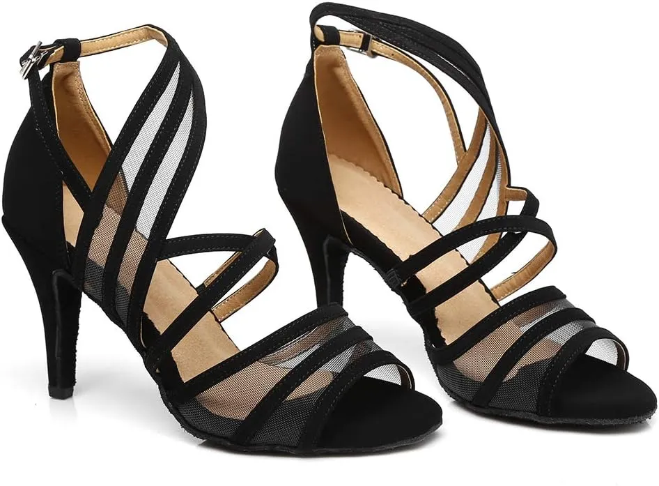 DKZSYIM Women's Latin Dance Shoes Ballroom Performance Salsa Practice Dancing Shoes,Model YCL300