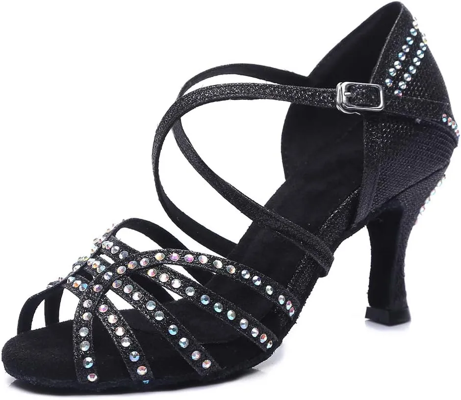 DKZSYIM Women's Latin Dance Shoes Ballroom Performance Shoes,Model YCL374
