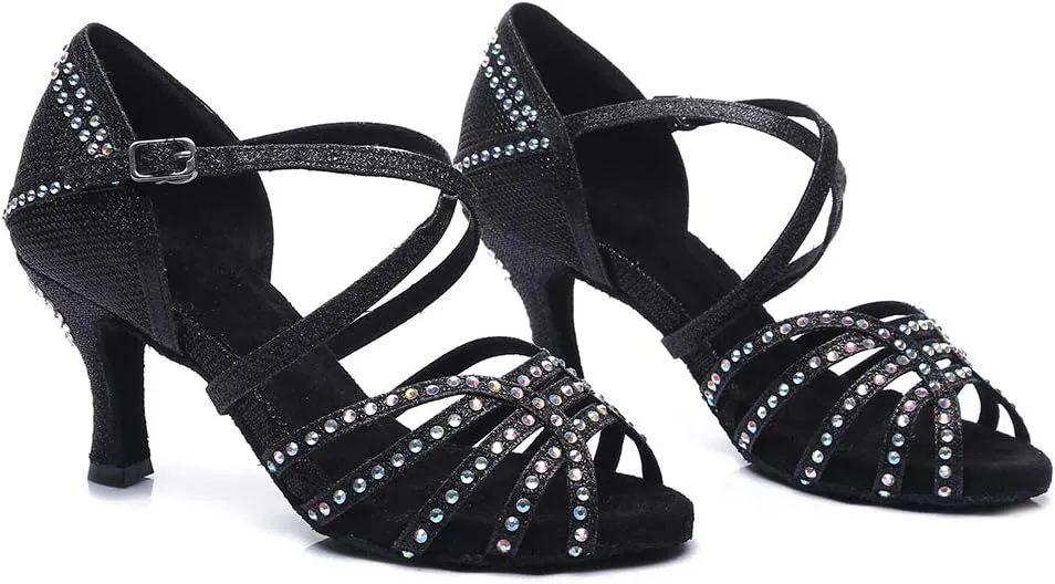 DKZSYIM Women's Latin Dance Shoes Ballroom Performance Shoes,Model YCL374