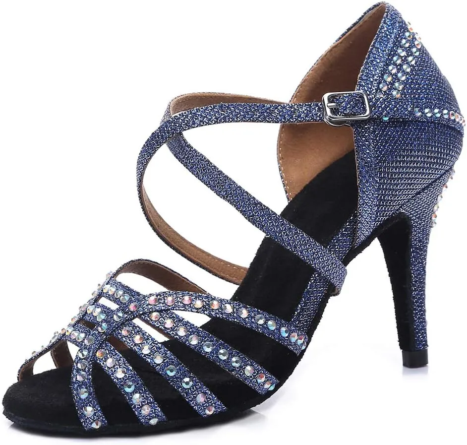 DKZSYIM Women's Latin Dance Shoes Ballroom Performance Shoes,Model YCL374