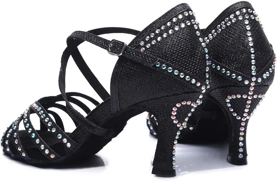 DKZSYIM Women's Latin Dance Shoes Ballroom Performance Shoes,Model YCL374
