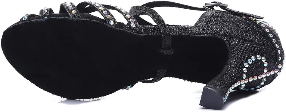 DKZSYIM Women's Latin Dance Shoes Ballroom Performance Shoes,Model YCL374
