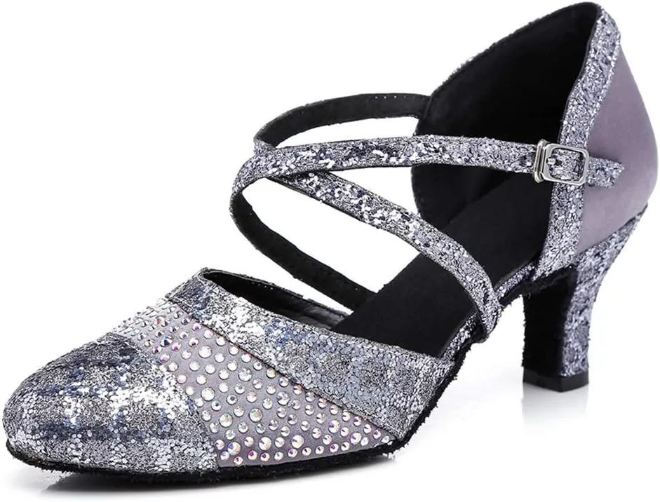DKZSYIM Women's Latin Dance Shoes Ballroom Performance Shoes,Model YCL412
