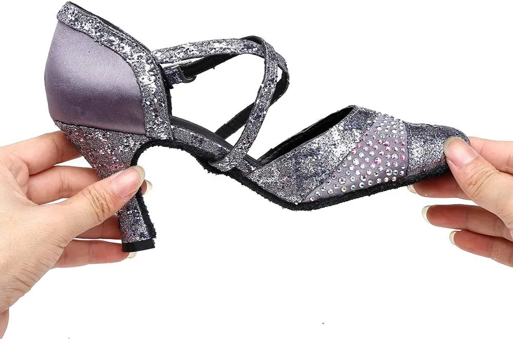 DKZSYIM Women's Latin Dance Shoes Ballroom Performance Shoes,Model YCL412