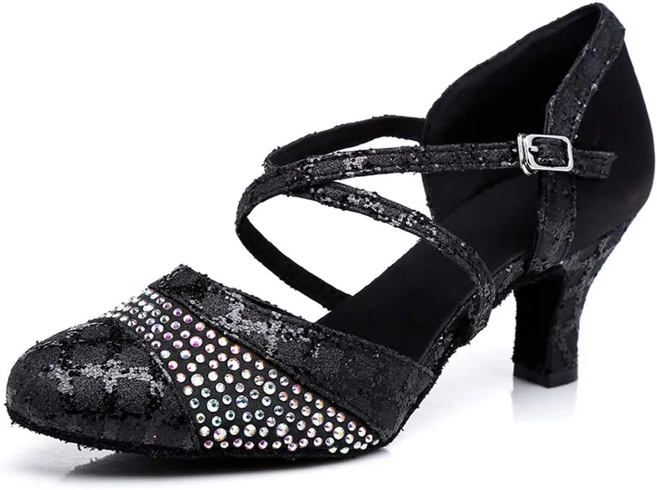 DKZSYIM Women's Latin Dance Shoes Ballroom Performance Shoes,Model YCL412