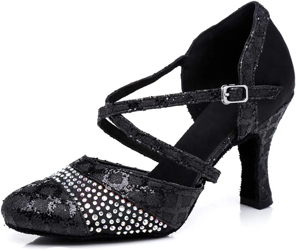 DKZSYIM Women's Latin Dance Shoes Ballroom Performance Shoes,Model YCL412