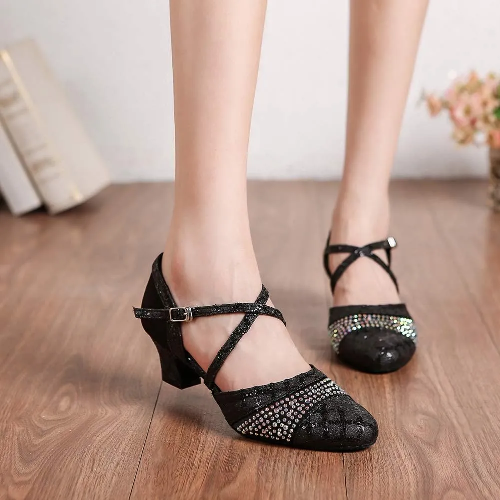 DKZSYIM Women's Latin Dance Shoes Ballroom Performance Shoes,Model YCL412