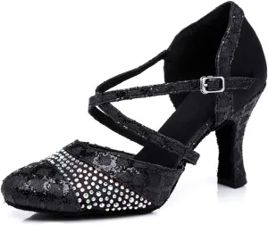 DKZSYIM Women's Latin Dance Shoes Ballroom Performance Shoes,Model YCL412