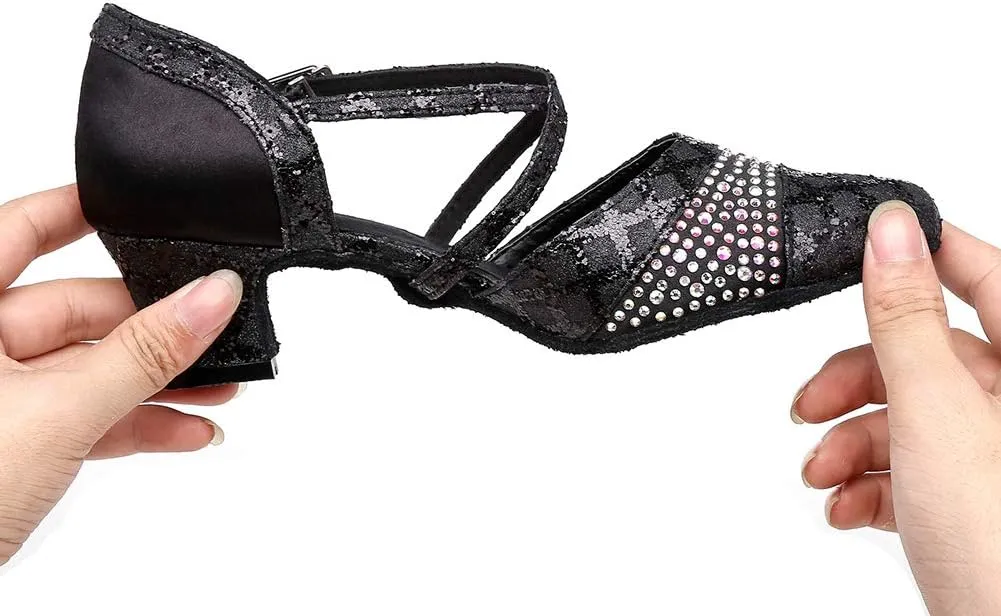 DKZSYIM Women's Latin Dance Shoes Ballroom Performance Shoes,Model YCL412