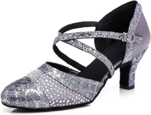 DKZSYIM Women's Latin Dance Shoes Ballroom Performance Shoes,Model YCL412