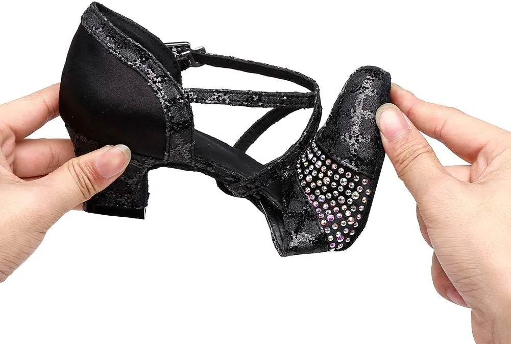DKZSYIM Women's Latin Dance Shoes Ballroom Performance Shoes,Model YCL412