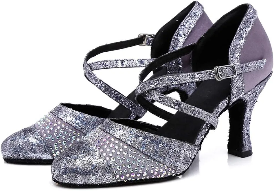 DKZSYIM Women's Latin Dance Shoes Ballroom Performance Shoes,Model YCL412