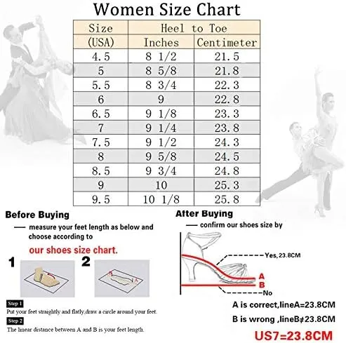 DKZSYIM Women's Satin Latin Dance Shoes Ballroom Performance Shoes,Model YCL413