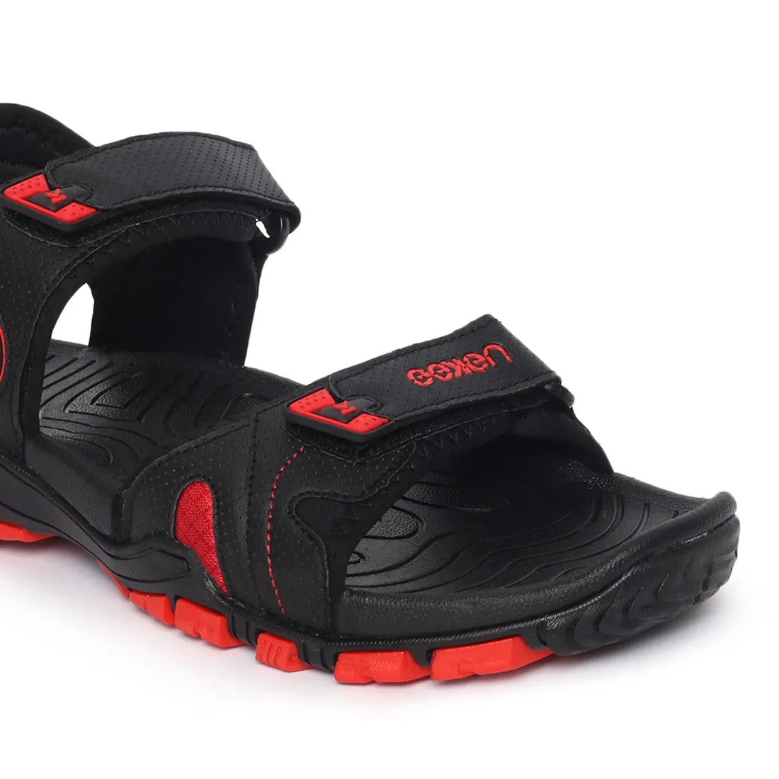 Eeken ESDGO4503 Black Stylish Lightweight Dailywear Sports Sandals For Men