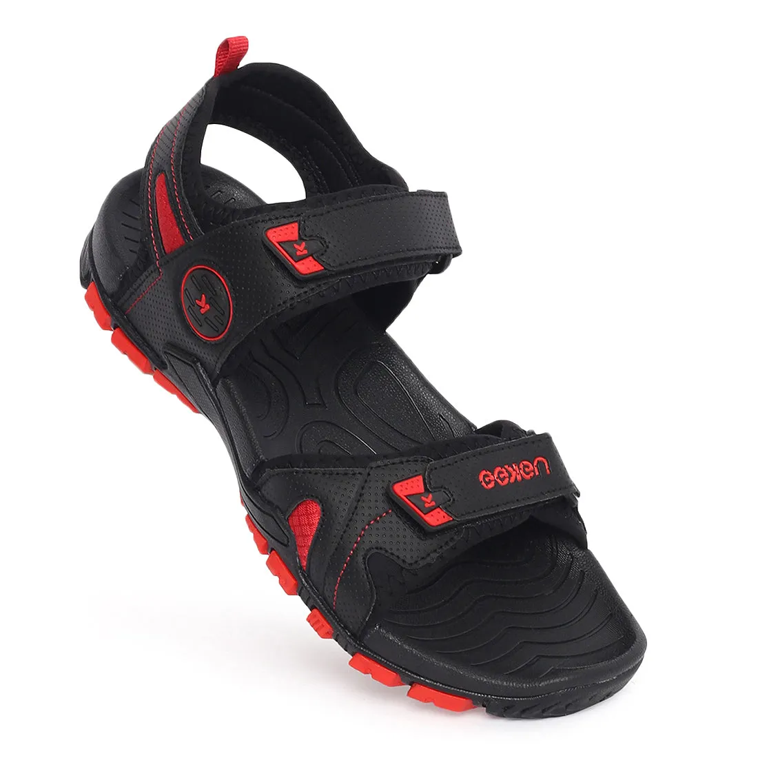 Eeken ESDGO4503 Black Stylish Lightweight Dailywear Sports Sandals For Men