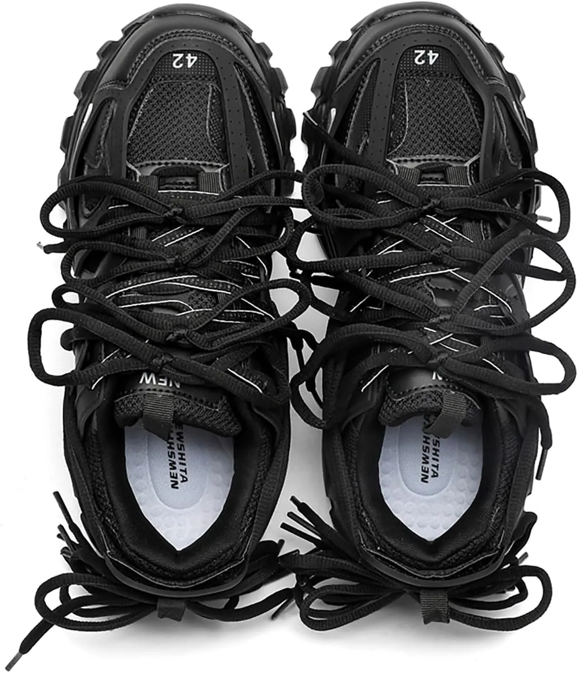 Fashion Casual Platform Chunky Sneakers for Women Non-Slip Dad Shoes for Men Comfortable Lace-up Tennis Shoes