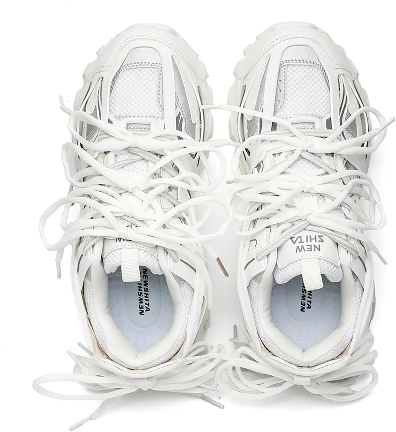 Fashion Casual Platform Chunky Sneakers for Women Non-Slip Dad Shoes for Men Comfortable Lace-up Tennis Shoes