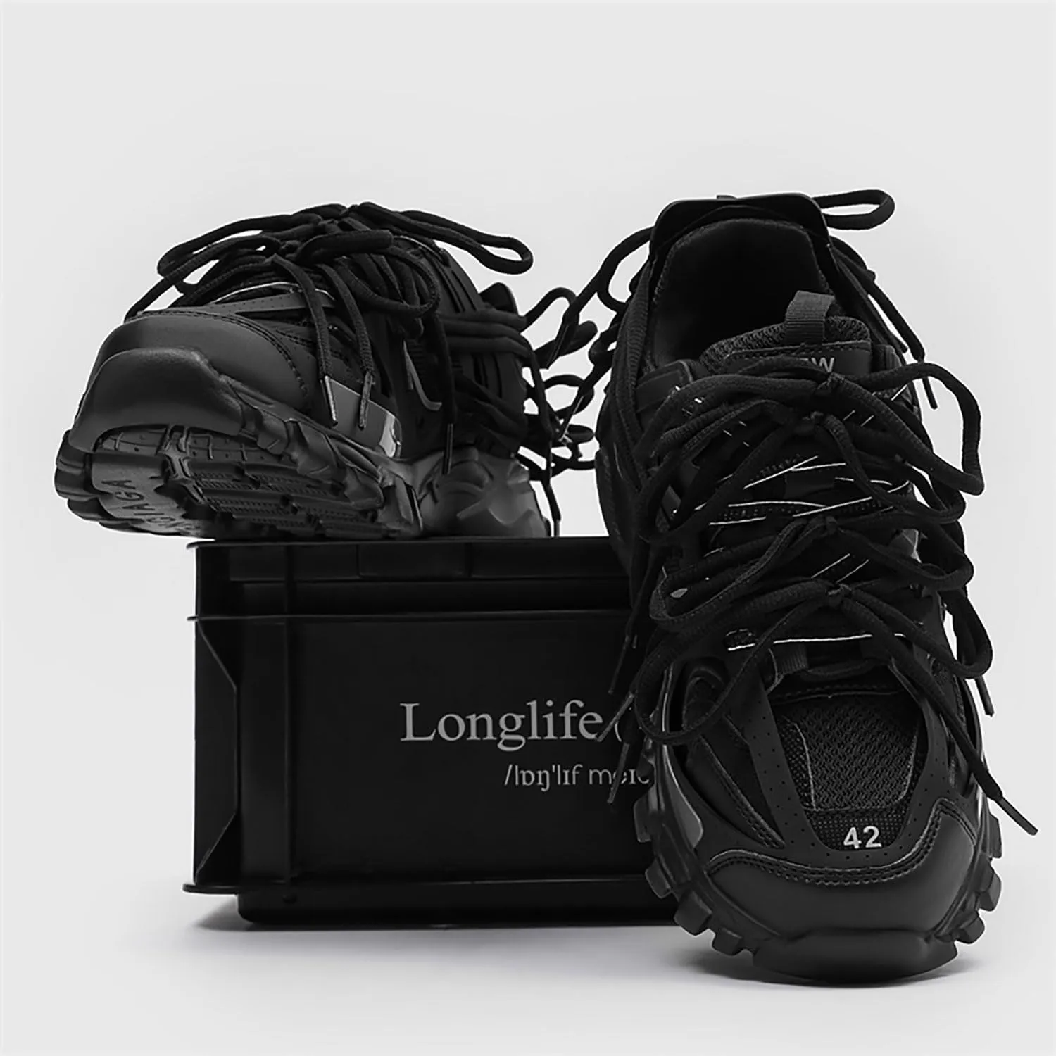 Fashion Casual Platform Chunky Sneakers for Women Non-Slip Dad Shoes for Men Comfortable Lace-up Tennis Shoes