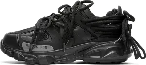Fashion Casual Platform Chunky Sneakers for Women Non-Slip Dad Shoes for Men Comfortable Lace-up Tennis Shoes