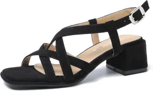 fereshte Women's Slingback Heeled Sandals Corss Straps Open Toe Strappy Low Block Heel Sandals
