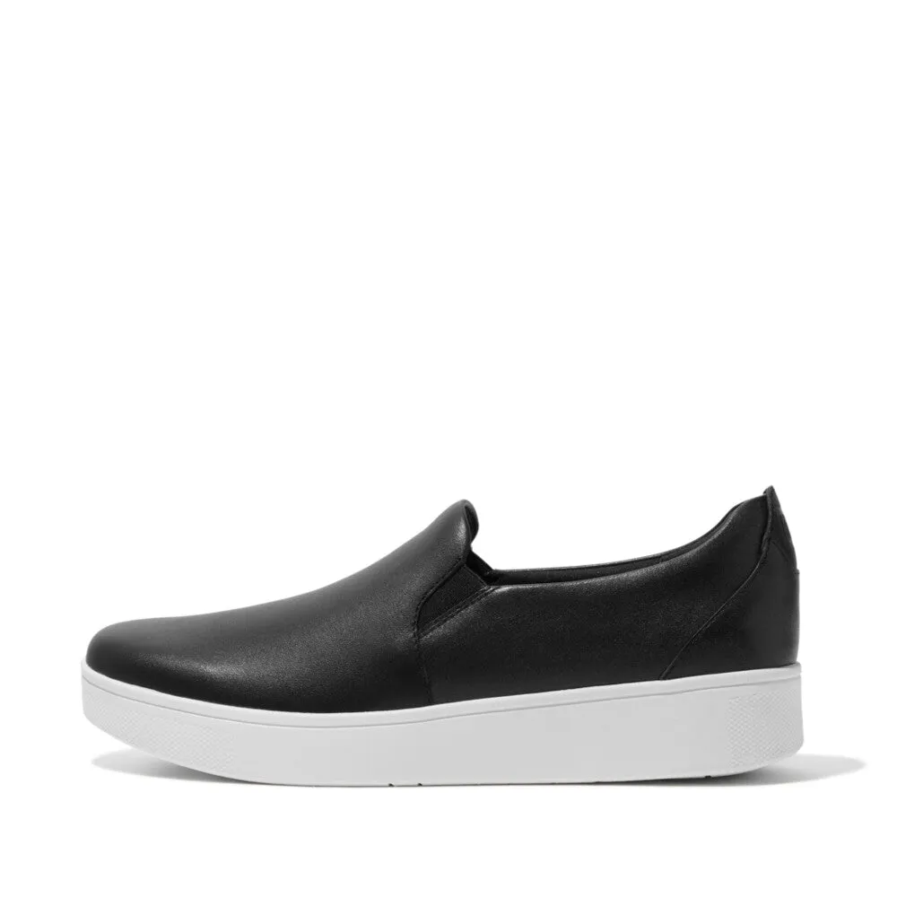 FitFlop RALLY Leather Slip-On Skate Sneakers