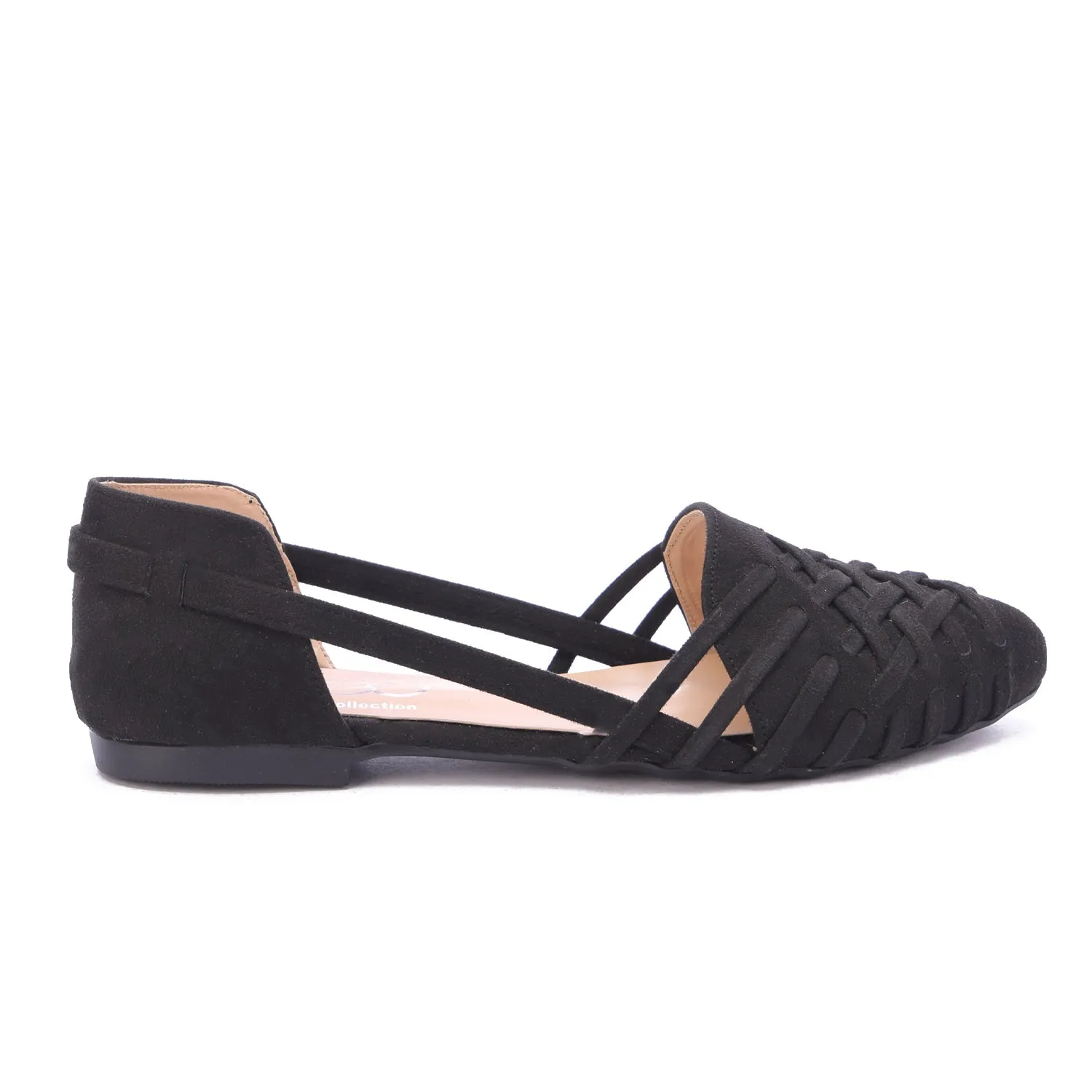Flat Cut-Out Sandals-Black