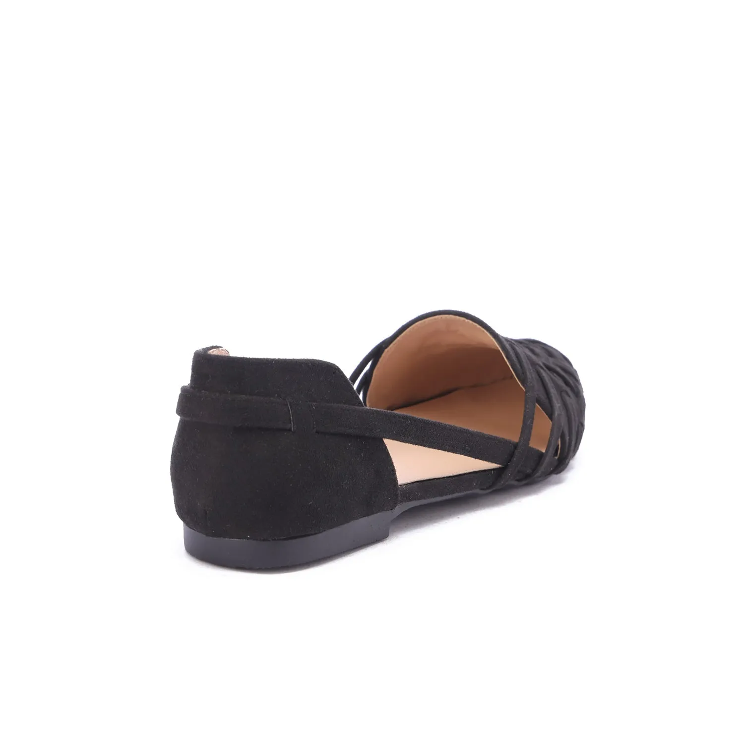 Flat Cut-Out Sandals-Black