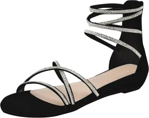 Girls Gladiator Sandals Open Toe Flat Shoes for Summer Outdoor Play (Toddler/Little Kid/Big Kid) XX684