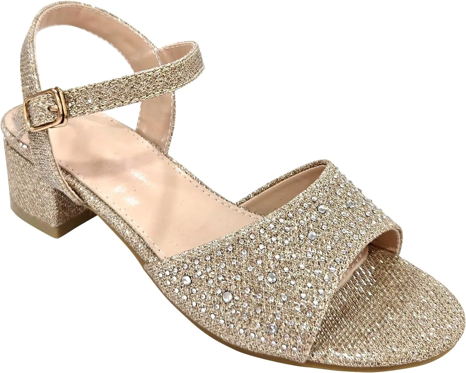 Girls Open Toe Low Heels Sandals for Girls Summer Dress Shoes for Party XX708