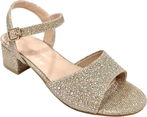Girls Open Toe Low Heels Sandals for Girls Summer Dress Shoes for Party XX708