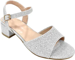 Girls Open Toe Low Heels Sandals for Girls Summer Dress Shoes for Party XX708